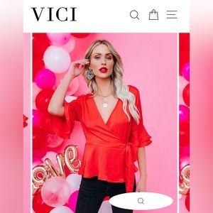Allure Satin Ruffle Wrap Top - size XS